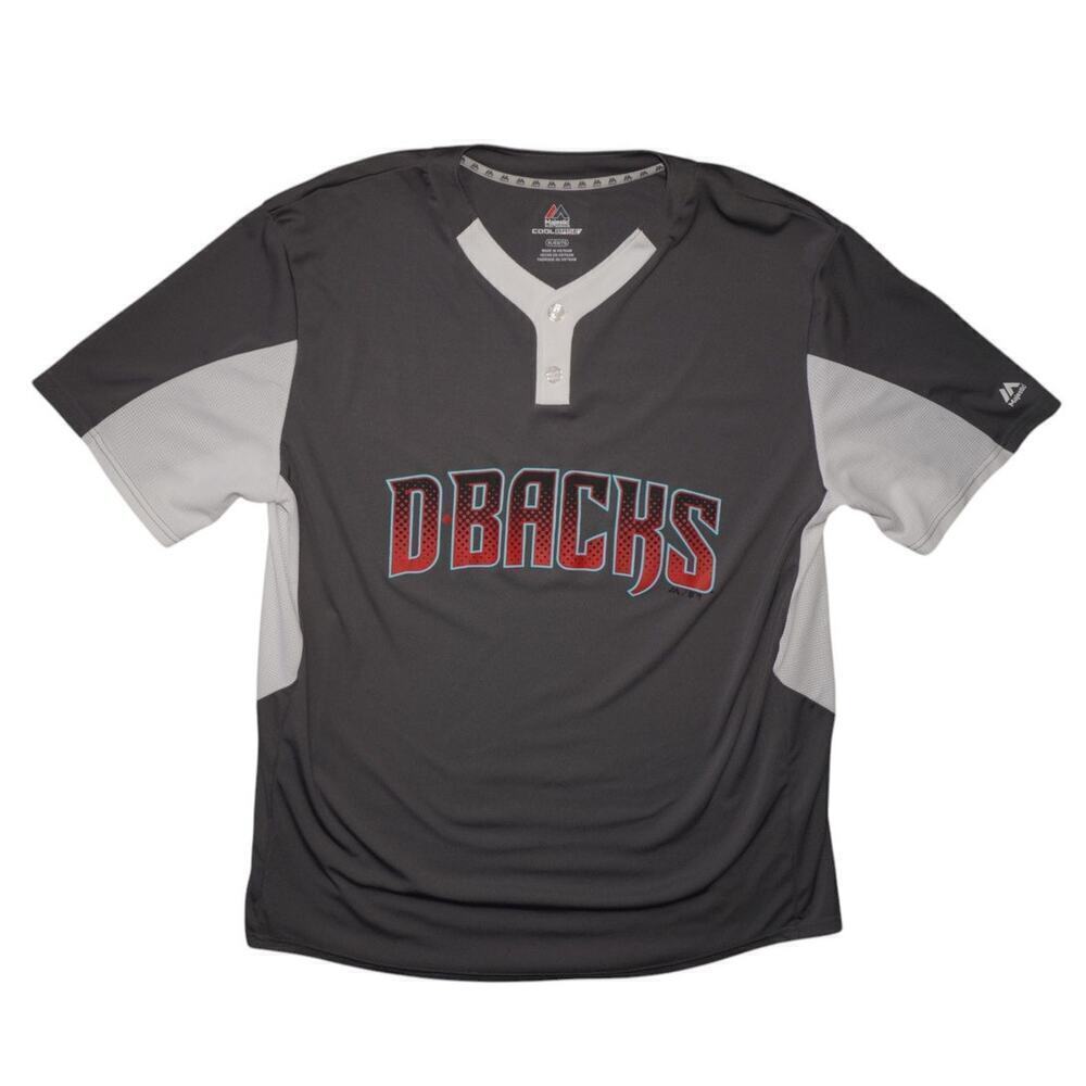 Majestic Arizona Diamondbacks D-Backs Cool Base Jersey Tee XL Black Gray